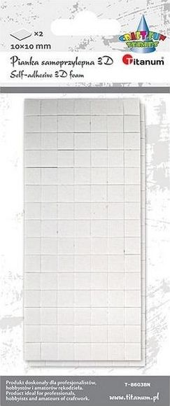 Titanum Pianka samoprzylepna 3D 10x10mm biała 2szt
