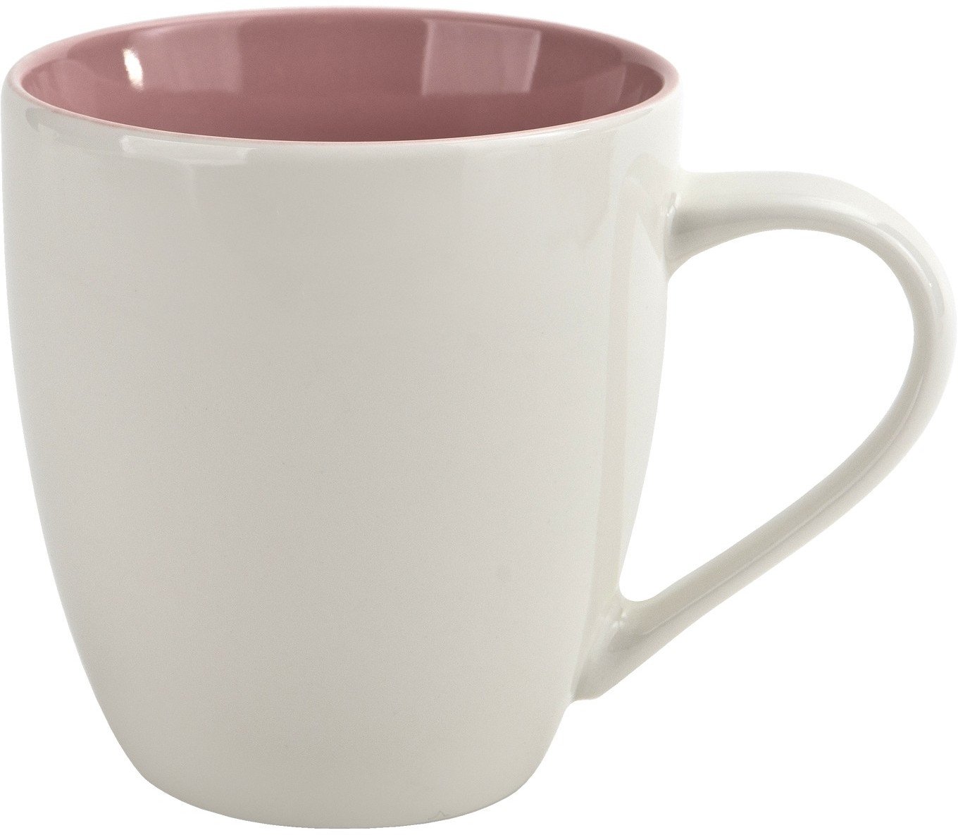Kubek porcelanowy 470 ml Biały - różowy