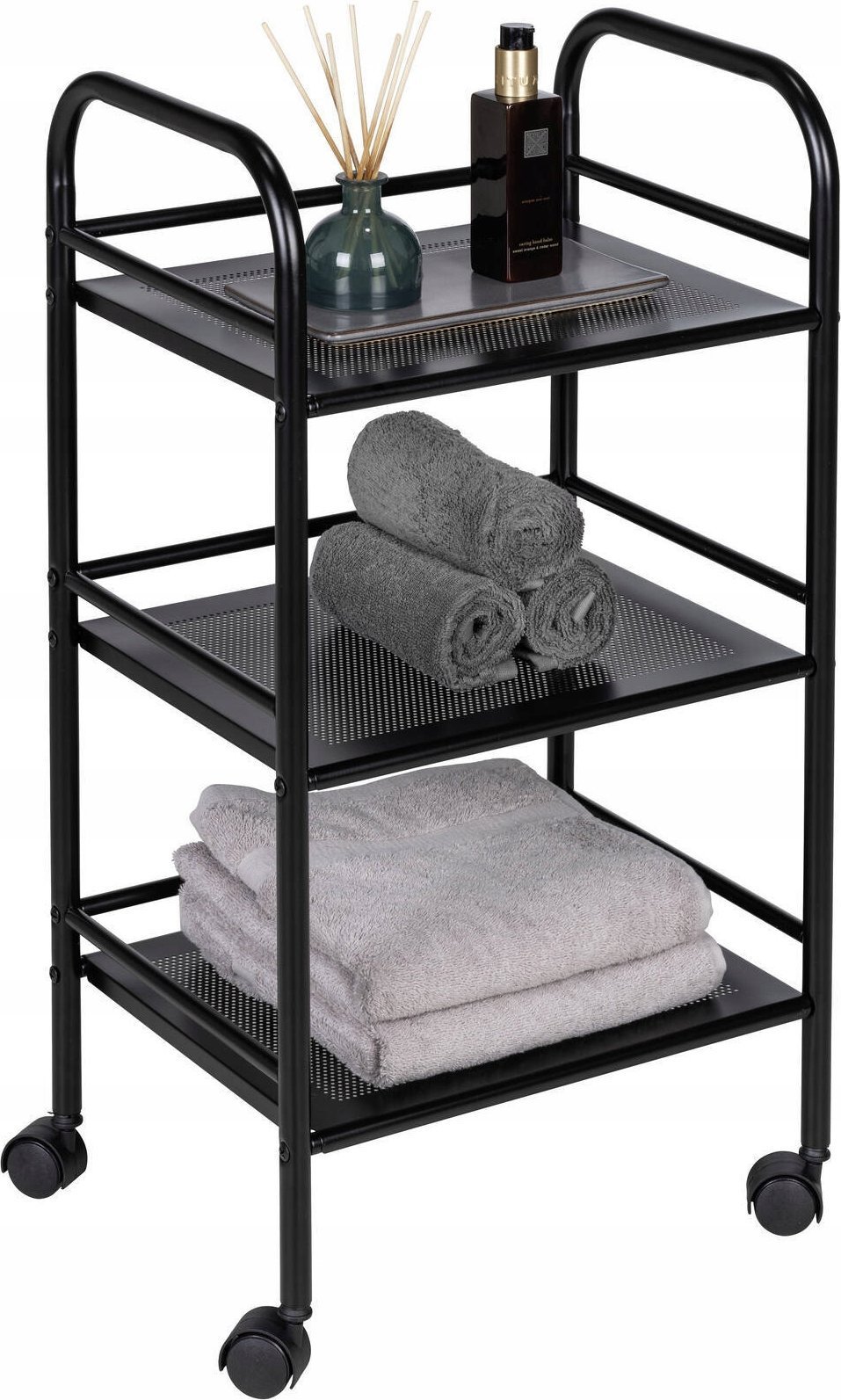 Wenko Metalowy wózek łazienkowy, 3 poziomy na kółkach