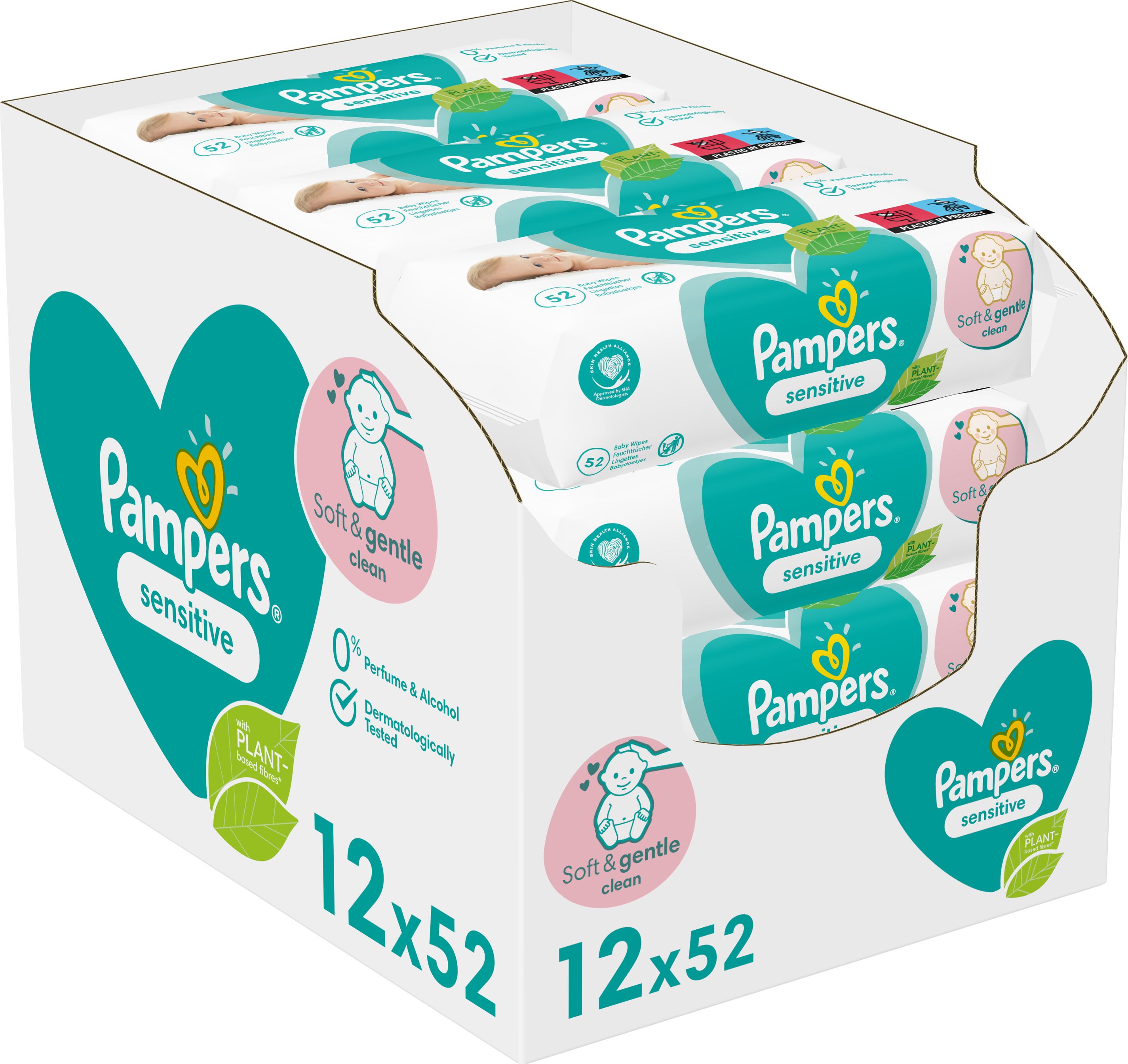 Pampers Chusteczki nawilżane Sensitive 12x52szt.