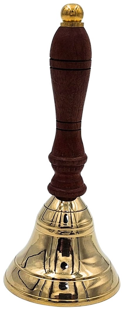 Dzwonek Ręczny Mosiężny z Drewnianą Rączką Retro HB70/3