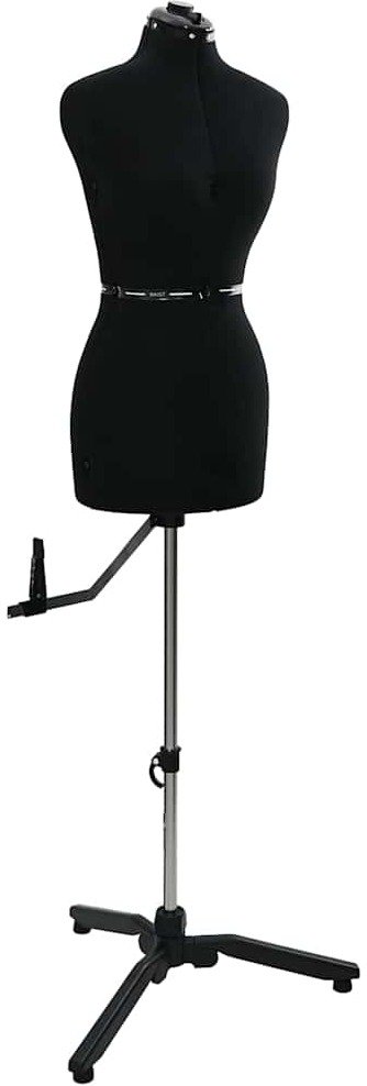 vidaXL Kobieca Regulowana Forma Sukienki z Aksamitem Czarny