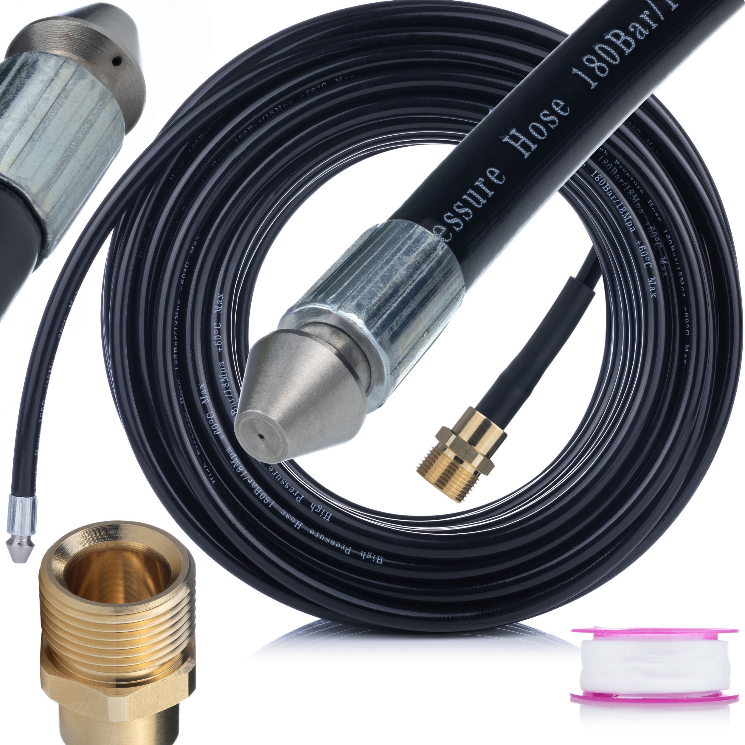 WĄŻ DO CZYSZCZENIA KANALIZACJI 35M GWINT ZEWNĘTRZNY M22 KARCHER KRANZLE