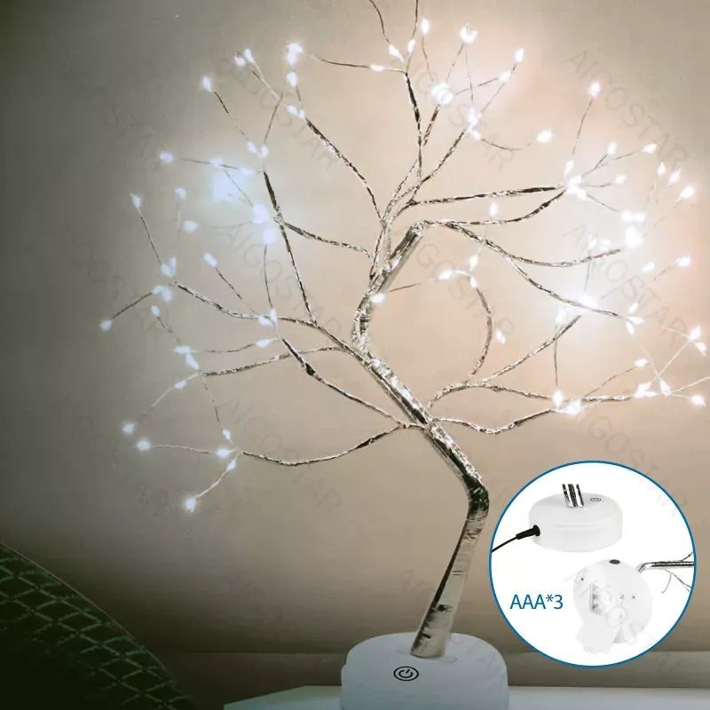 Lampki choinkowe Aigostar Lampki w kształcie drzewka na 3 baterie AA, wys. 45 cm, chłodna biel Lampki w kształcie drzewka na 3 baterie AA, wys. 45 cm