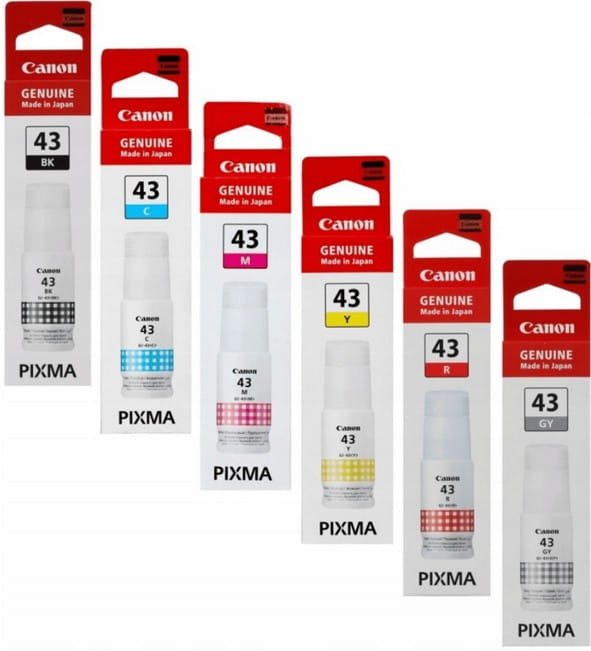 Tusz Canon GI-43 CMYK + GY + R 6 x 60ml Oryginał komplet