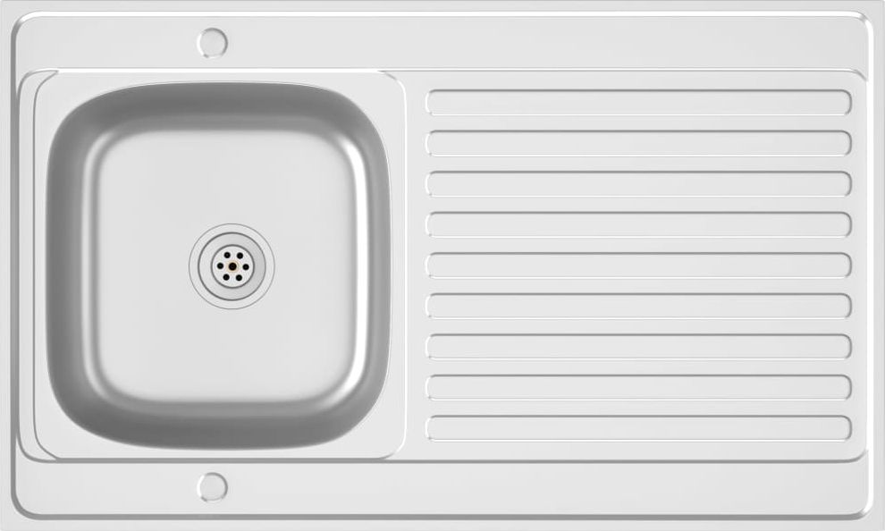 Zlewozmywak vidaXL kuchenny z ociekaczem, srebrny, 1000x600x155 mm, stal