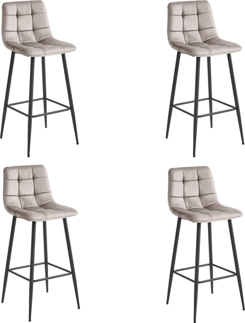 Hoker ARCETO - aksamit ciemny beż / nogi czarne x 4