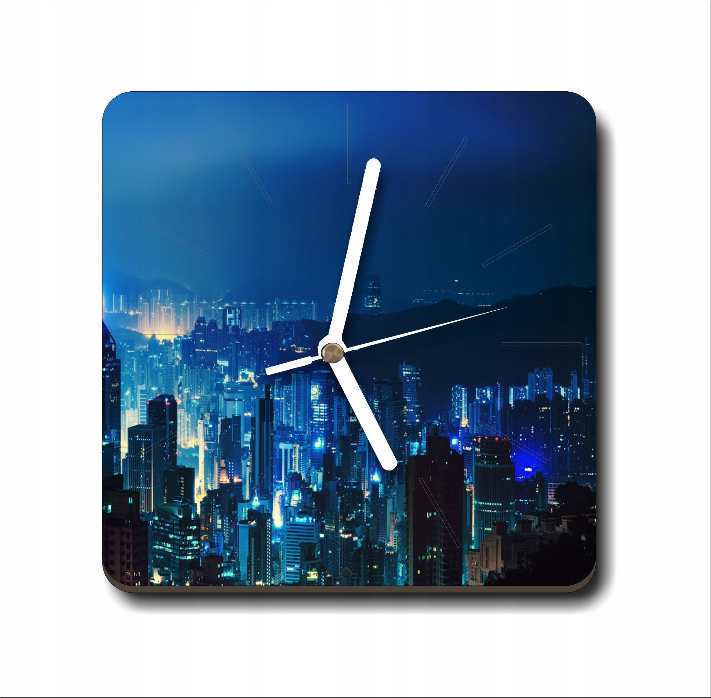 naSciane Zegar kwadratowy kwiaty, miasto, krajobraz