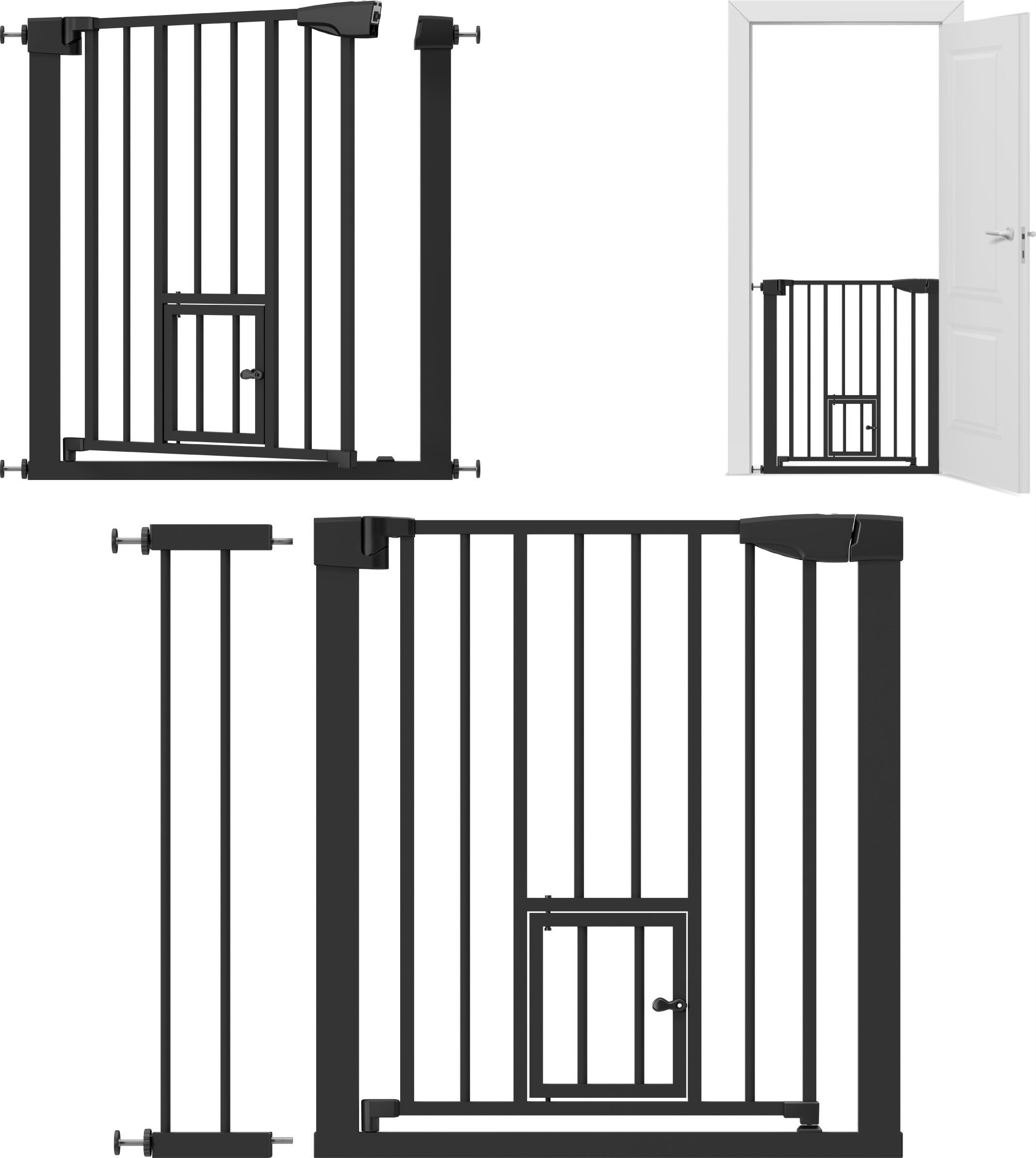 Barierka Rozporowa Bramka Dla Dzieci Zwierząt Tulano Guardian 2.0 Black