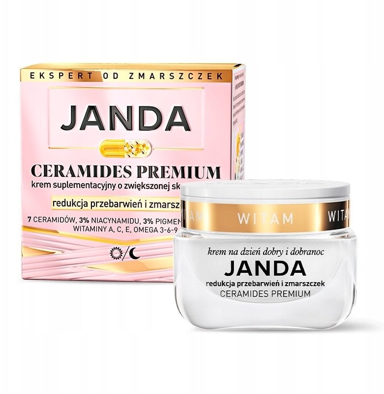 Janda Ceramides Premium Krem suplementacyjny o zwiększonej skuteczności Redukcja przebarwień i zmarszczek 50 ml