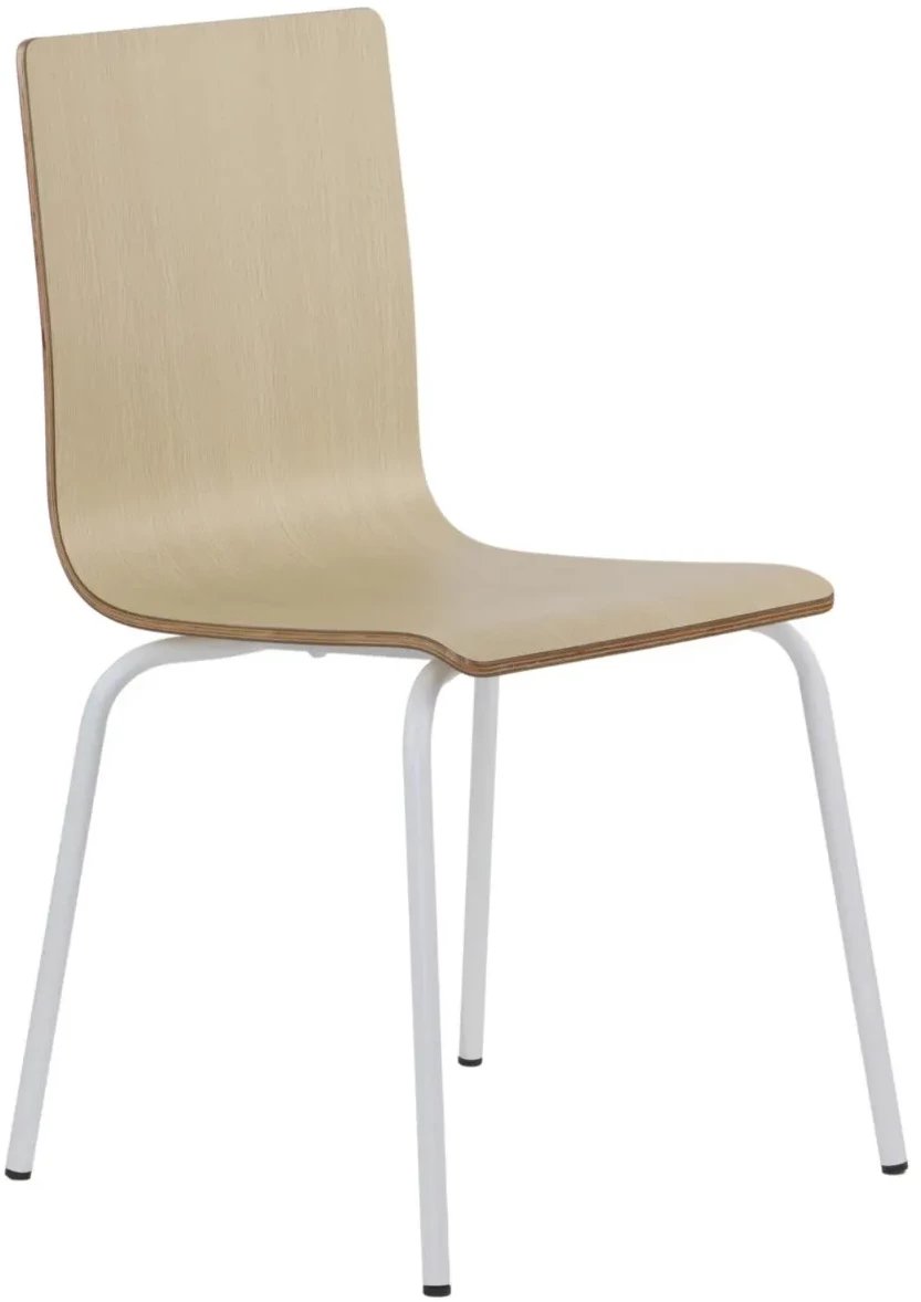 Krzesło ze sklejki laminowanej WERDI B naturalne/białe STEMA