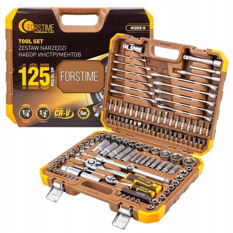 Zestaw narzędzi 1/2" i 1/4" 125el. (6-kątnych) (4-32mm)