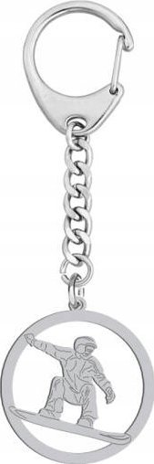 Radziszewska Jewellery Brelok do Kluczy Snowboarding Srebro 925 Prezent Biżuteria GRAWER GRATIS
