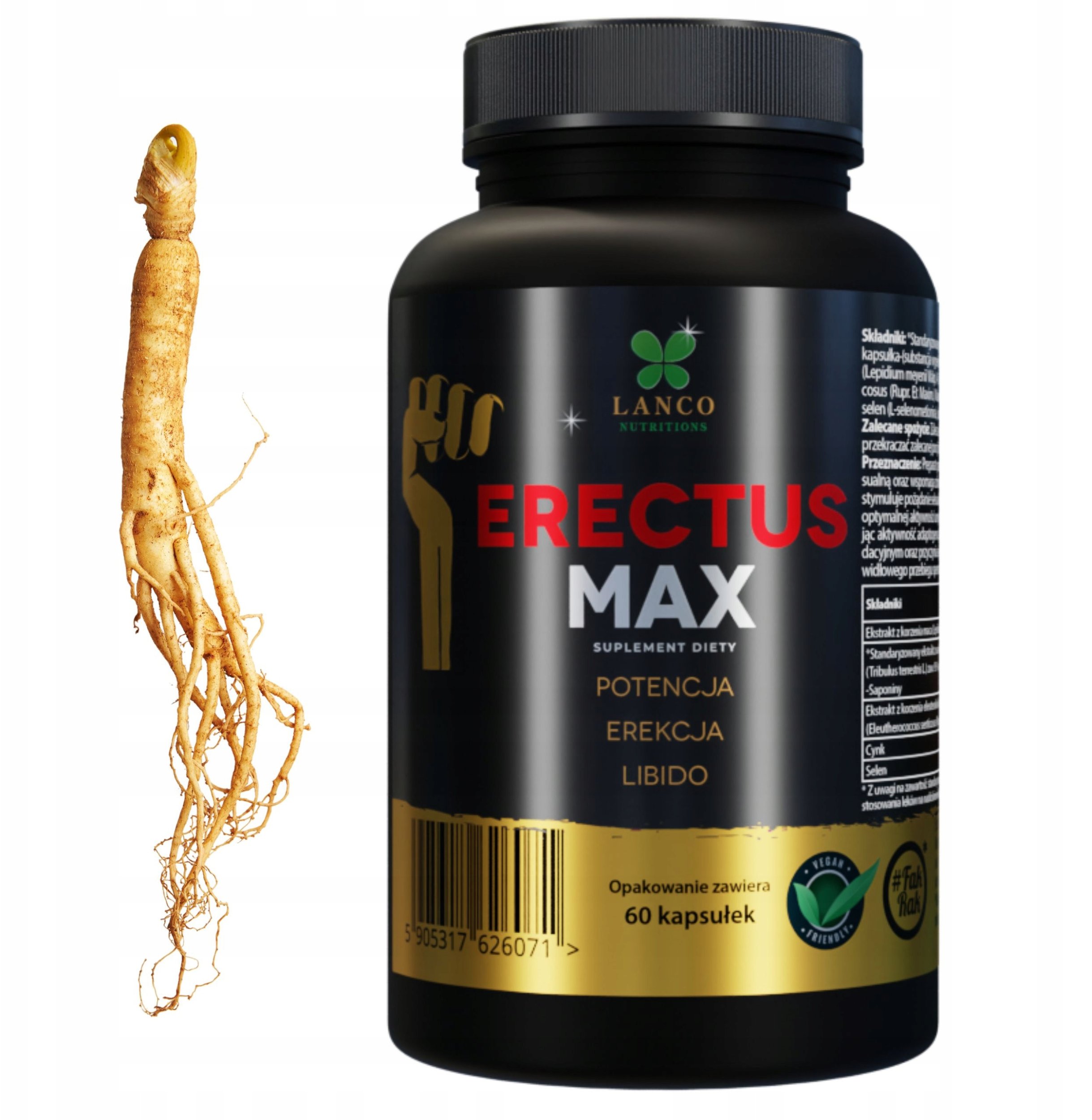 Lanco Erectus Max 60 kapsułek one size