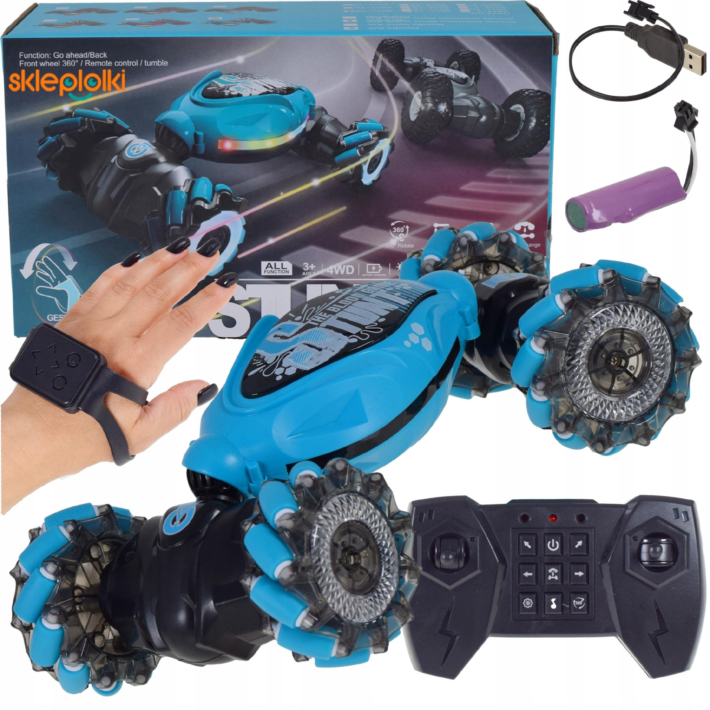 AUTO SAMOCHÓD ZDALNIE STEROWANY RC DŹWIĘK ŚWIATŁA ZESTAW KONTROLER NA DŁOŃ