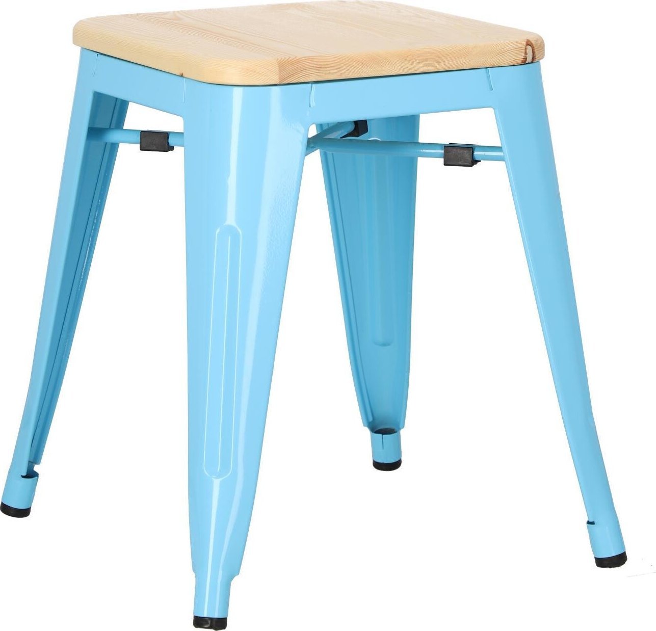 D2.DESIGN Stołek Niort Wood niebieski sosna