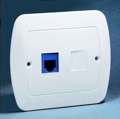 Kontakt-Simon Gniazdo telefoniczne pojedyncze AKORD RJ12 białe- AT1/11