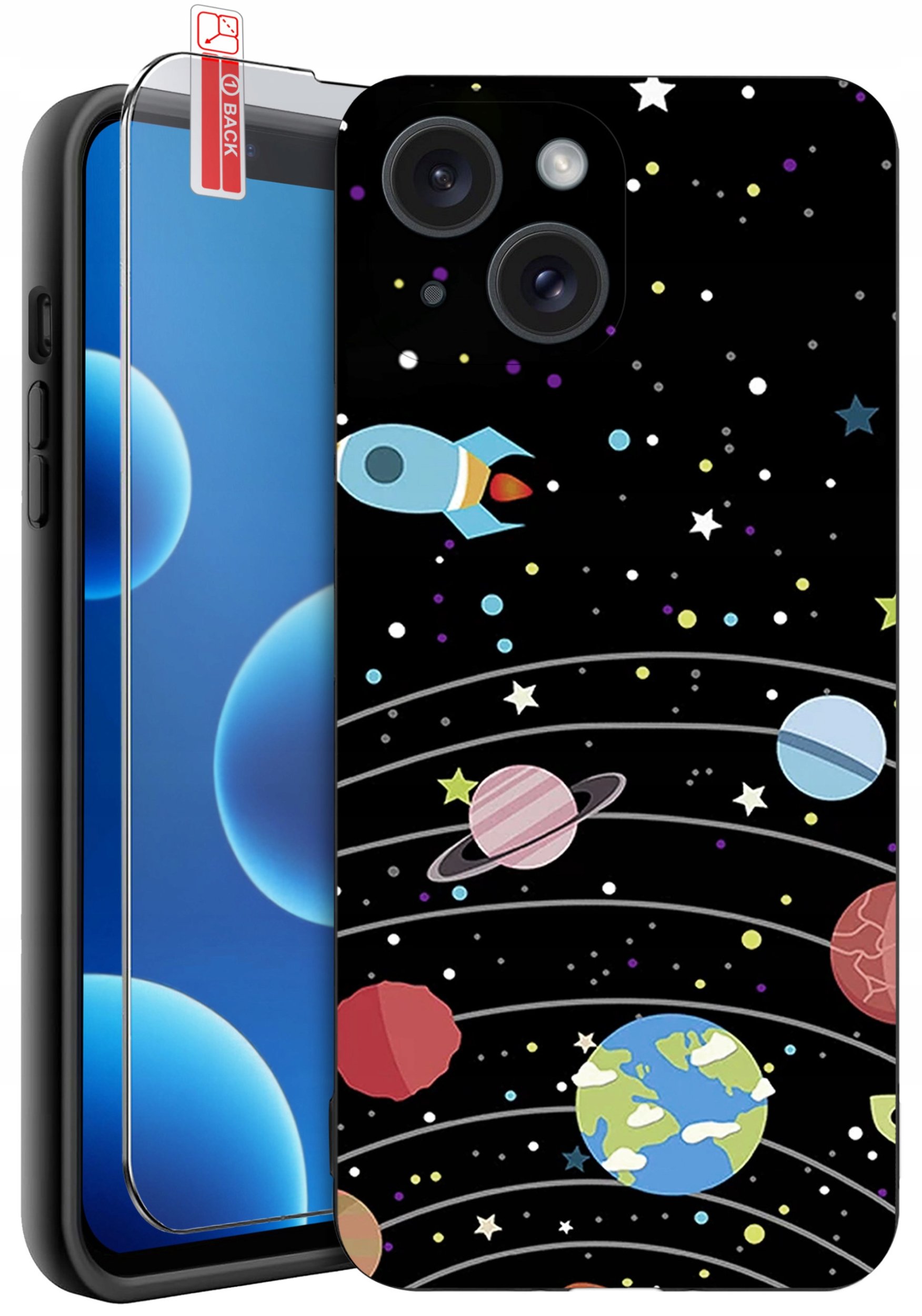 ETUI do iPhone 13 | 14 | WZORY | SILIKONOWE MATT CASE + SZKŁO 9H