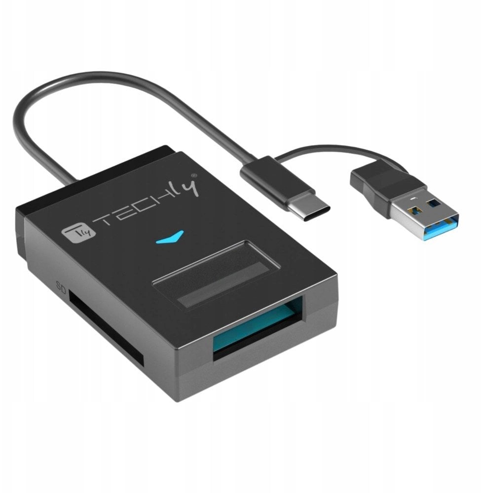 Konwerter USB-A/C do dysków NVMe/SATA M.2 z czytnikiem SD/TF