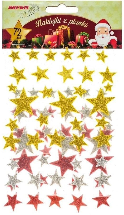 Naklejki z pianki gwiazdki 72szt