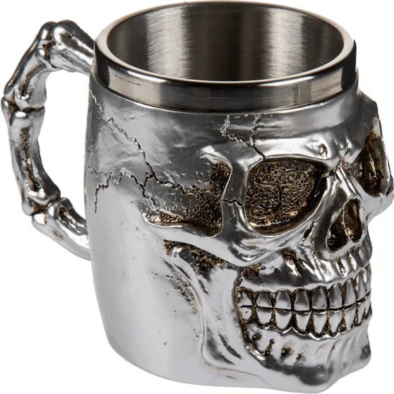 Out of the blue Kubek Stalowa Srebrna Czaszka - Prezent na Haloween