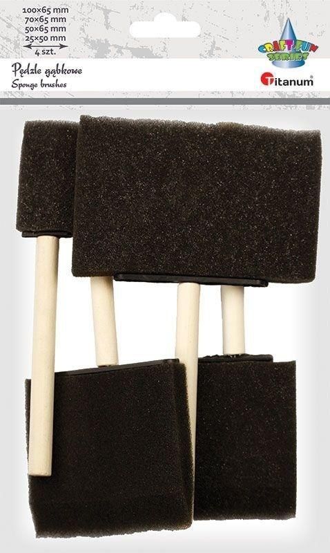 Titanum Pędzle gąbkowe płaskie mix 4szt