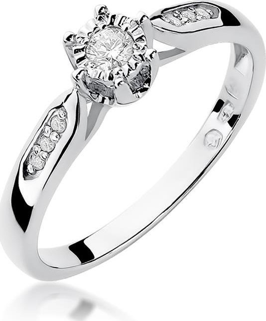 Best Diamonds złoty pierścionek z brylantem 0.11ct 25