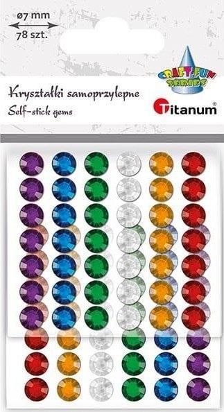Kryształki samoprzylepne okrągłe 7mm 78szt mix