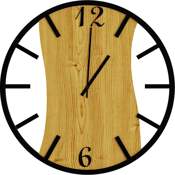 Elior Nowoczesny sosnowy zegar ścienny - Solaris