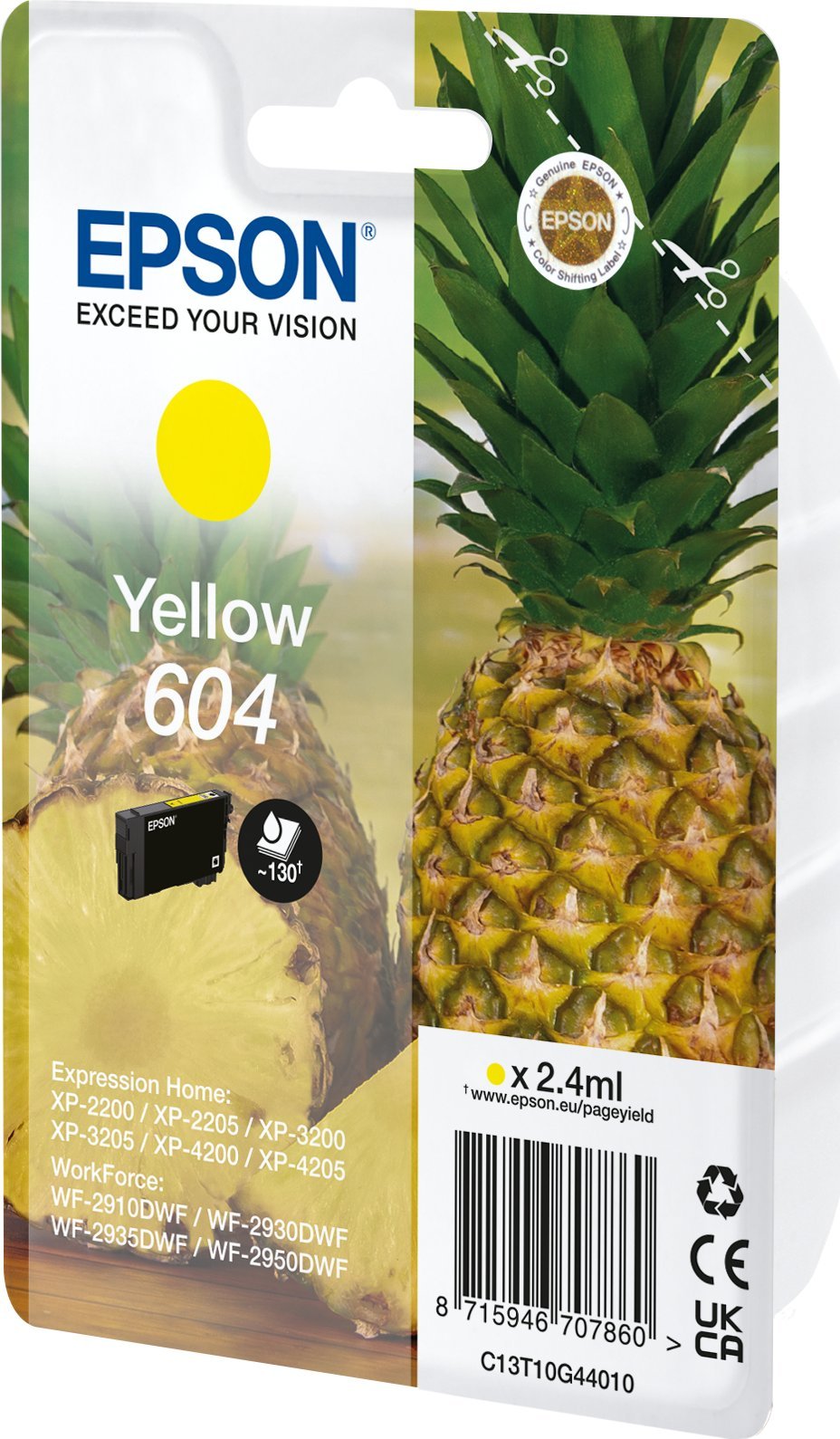 Tusz Epson Epson 604 Singlepack - 2.4 ml - Gelb - original - Blister mit RF- / akustischem Alarmsignal - Tintenpatrone - fur Expression Home XP-2200,