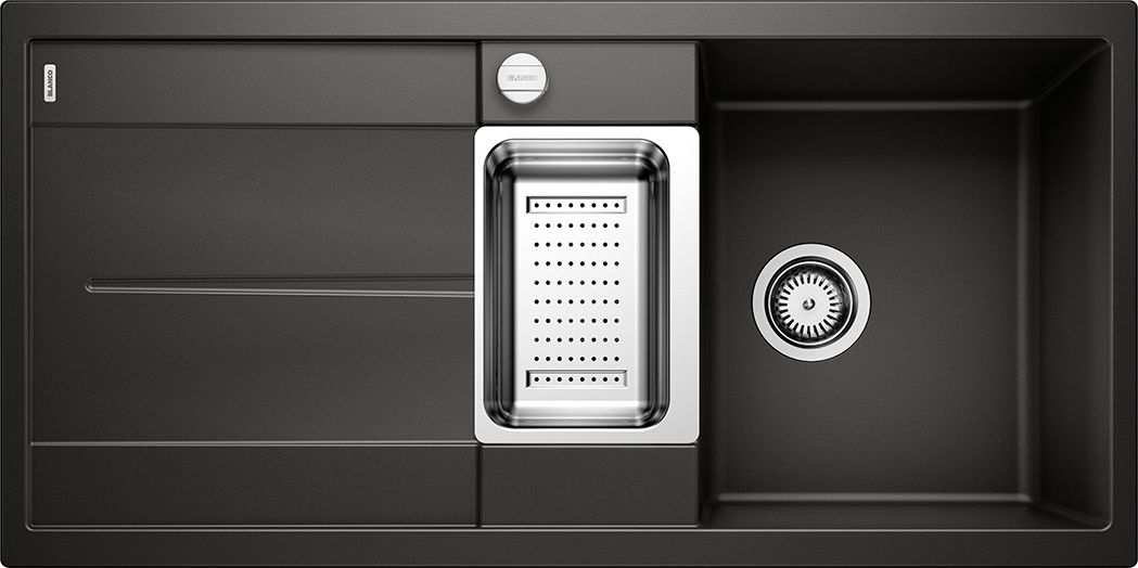 Zlewozmywak Blanco Metra 6 S Silgranit PuraDur Czarny odwracalny, korek auto., odsączarka stalowa