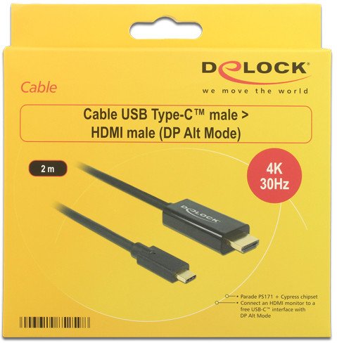 Kabel USB Delock USB-C - HDMI 2 m Czarny (85259)