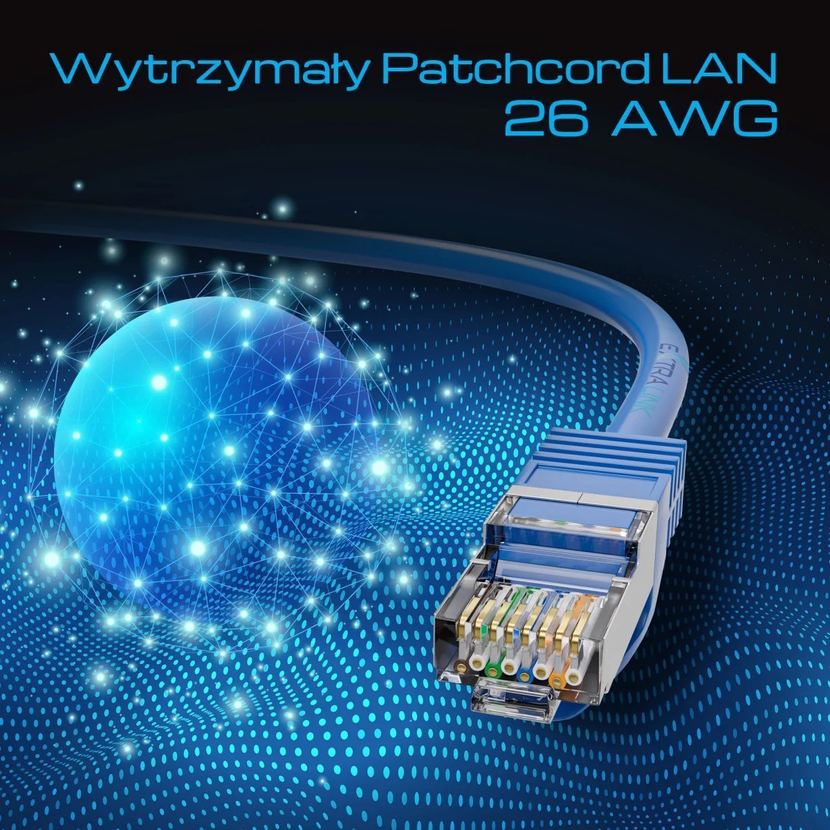 Extralink Kat.8.1 S/FTP 1m 40G Niebieski | Patchcord LAN | Miedź Kabel sieciowy skrętka