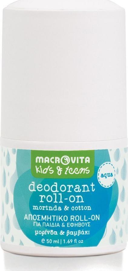 Macrovita MACROVITA KIDS dezodorant roll-on dla chłopców AQUA z morindą i bawełną 50ml