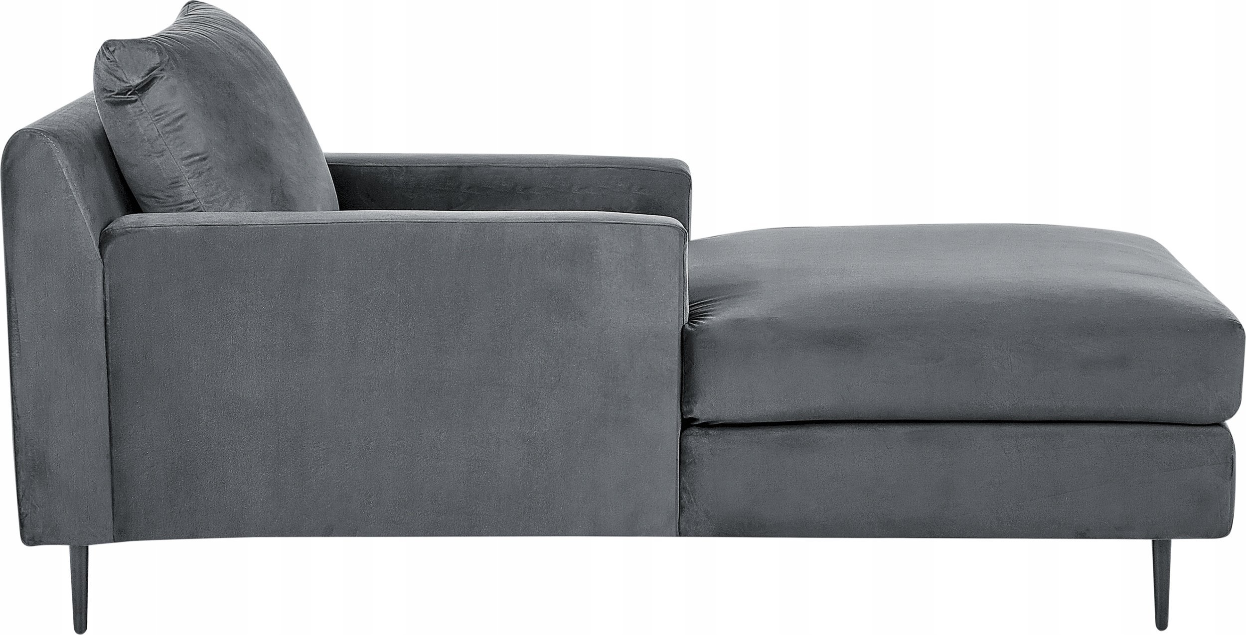 Beliani Szezlong welurowy szary GUERET