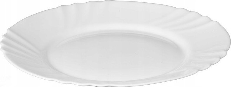 Kadax Talerz Obiadowy Płytki Okrągły Biały 25cm 1szt
