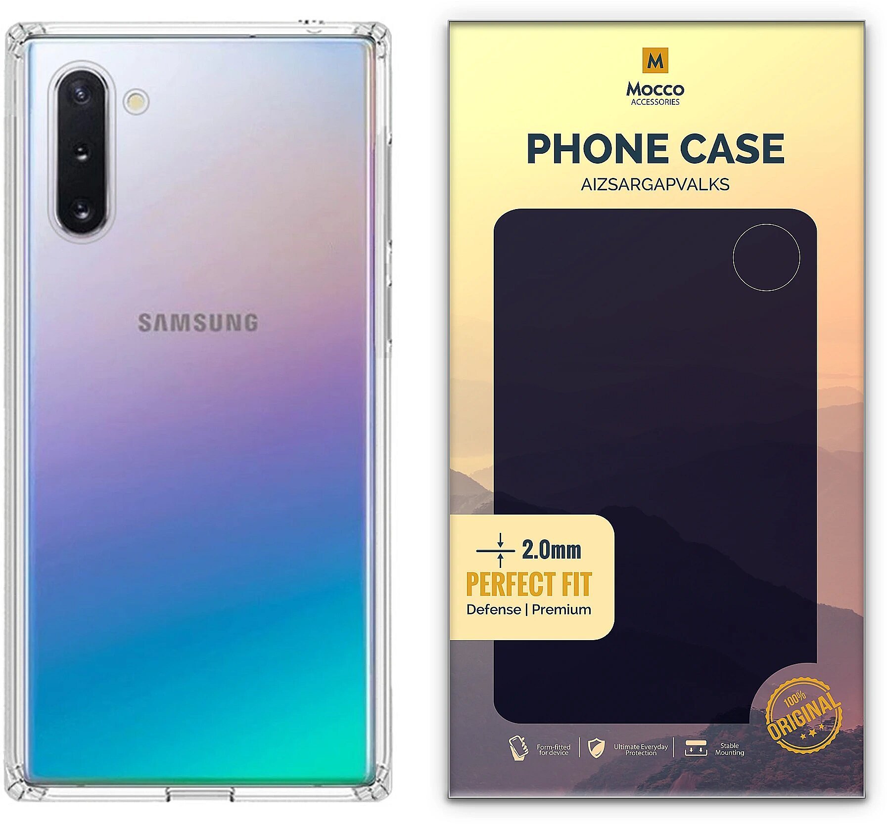 Mocco Original Clear Case 2mm Silicone Case for Samsung N970 Galaxy Note 10 / Note 10 5G Transparent (EU Blister)