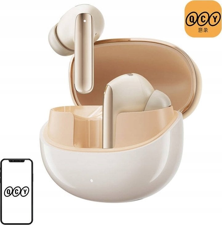 Bezprzewodowe słuchawki dokanałowe TWS QCY MeloBuds Pro HT08 ANC Bluetooth 5.3 HFP/A2DP/AVRCP LDAC IPX5 (złote)