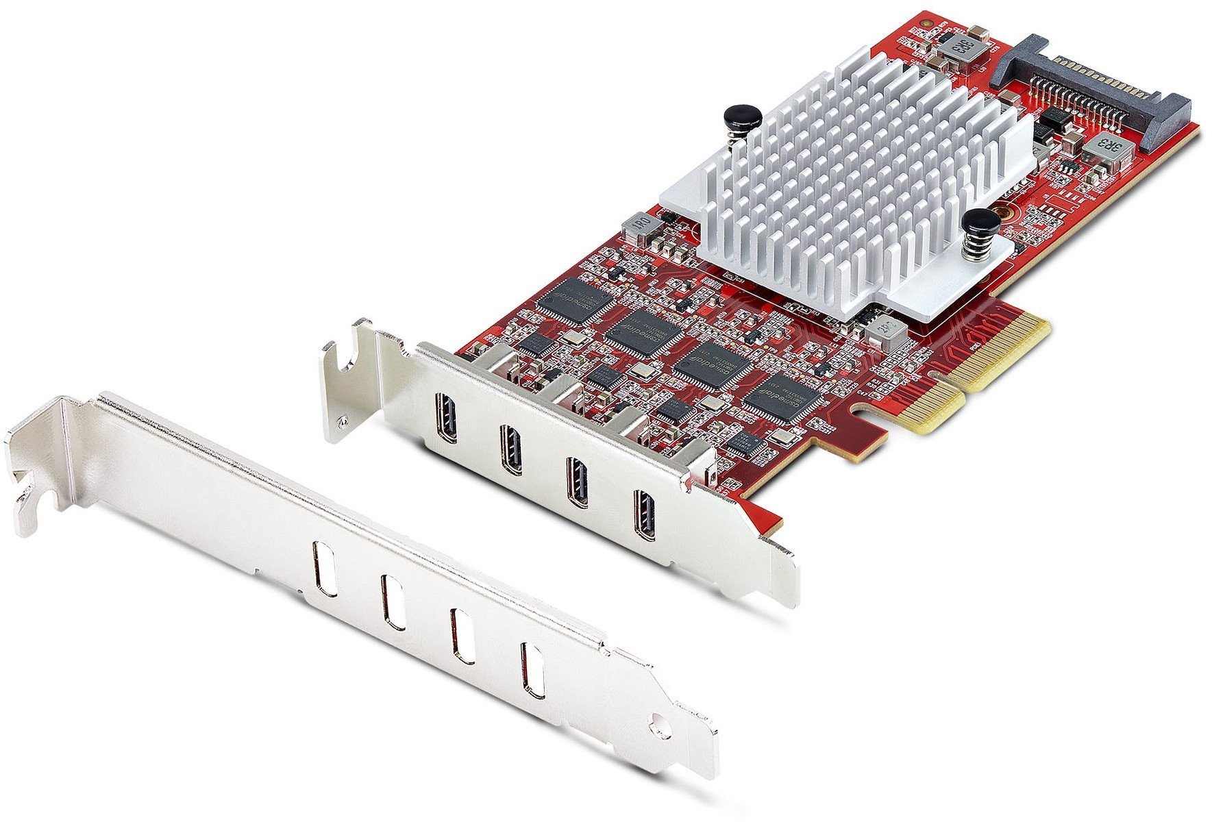 STARTECH.COM 4-Port USB-C 10Gbps PCIe Karte 4x Separate USB 3.2 Kontroller PCI Express 3.0 Niedrigprofil Bugel TAA