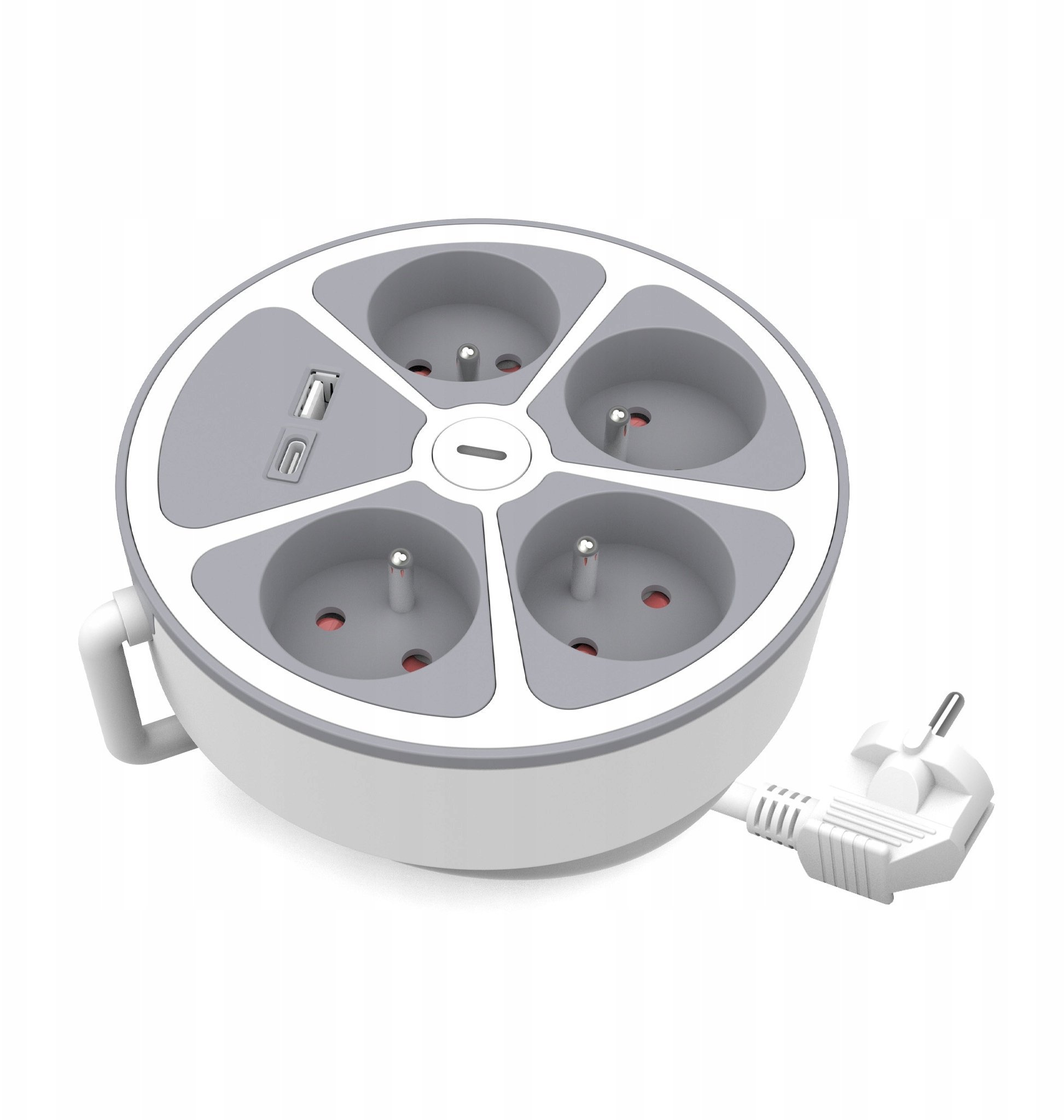 Przedłużacz stały 4x z włącznikiem oraz gniazdami USB A USB C 2m PS-470WS/O+USBA+USBC/2 E W-30016