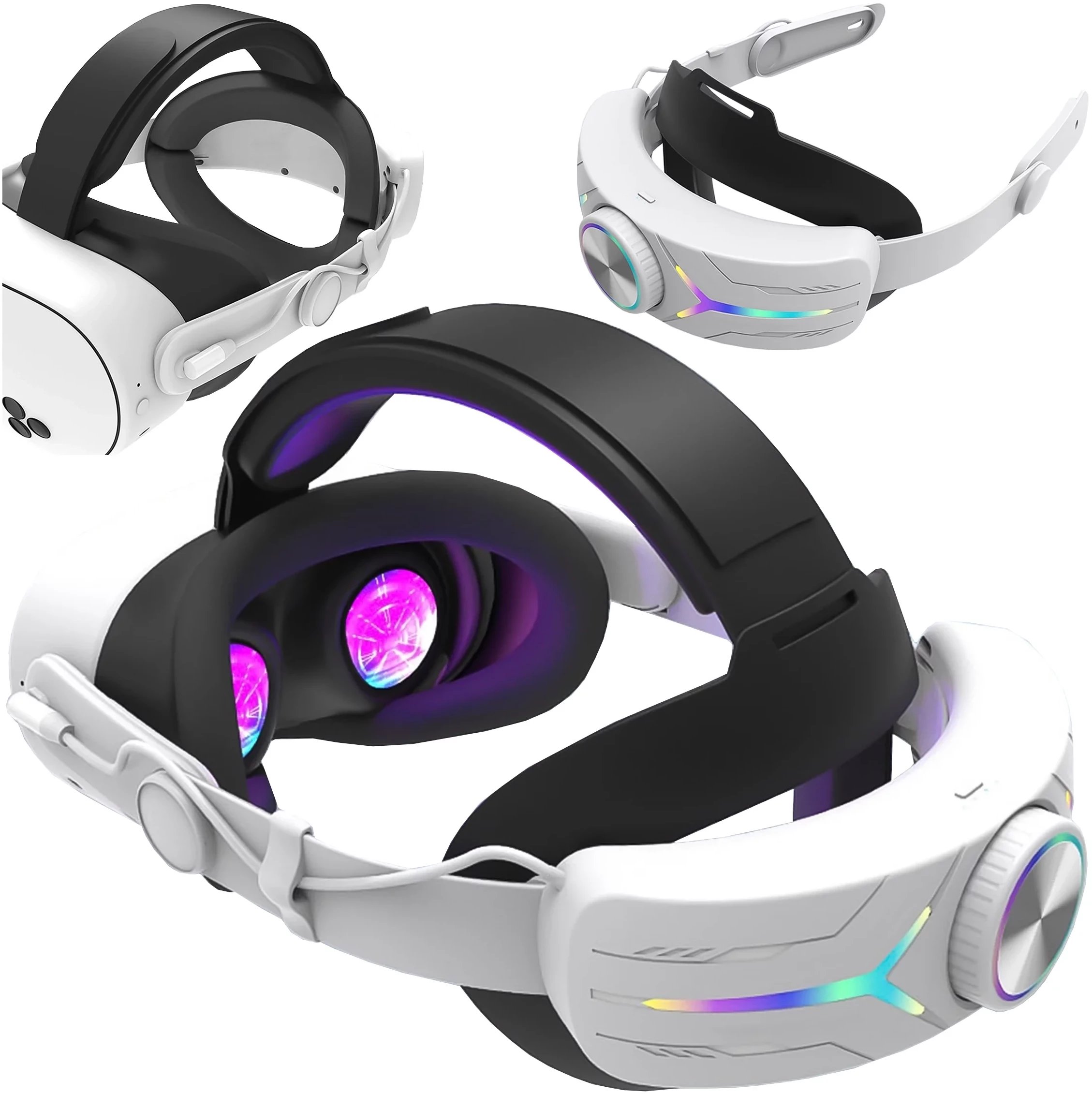 Regulowany wymienny pasek opaska Alogy Akumulator 12000 mAh do Meta Quest 3 Elite Color RGB