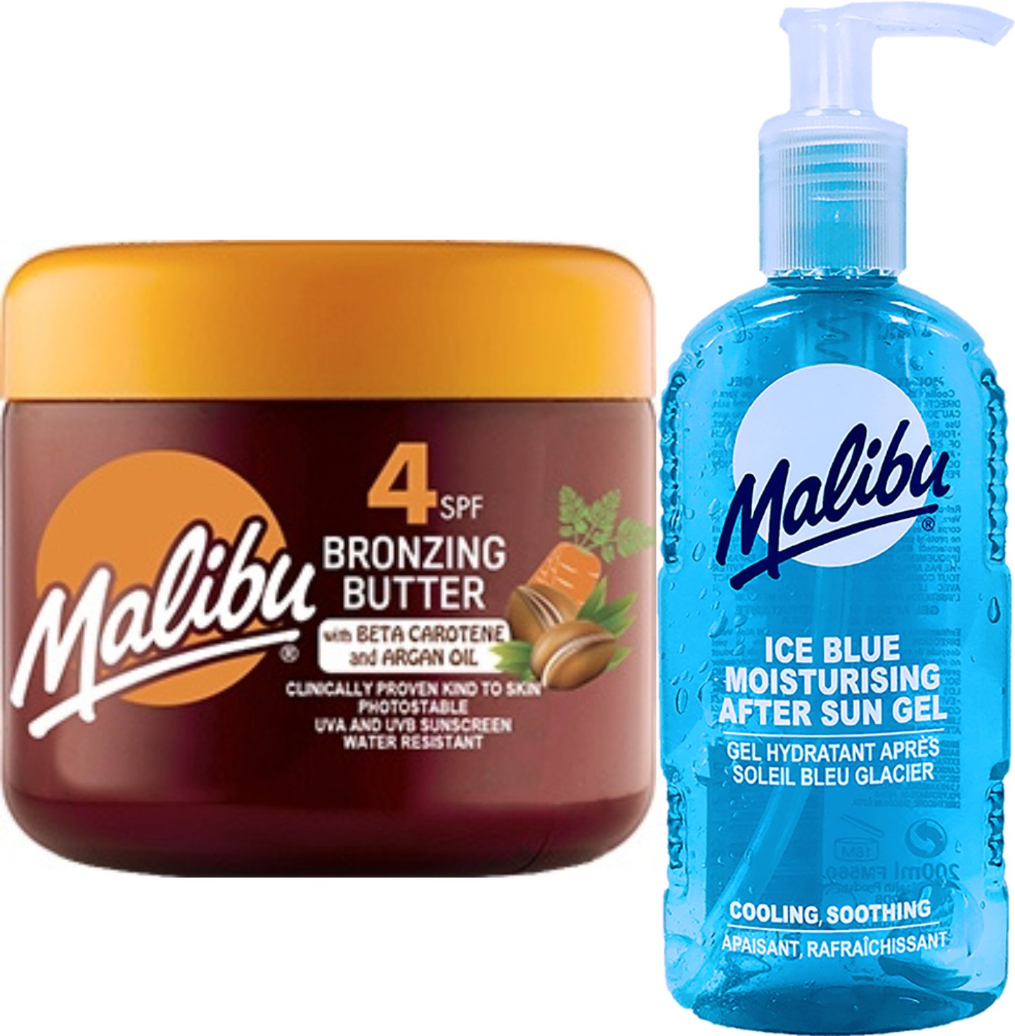 Malibu Przyspieszacz Opalania SPF4 300ml + Żel Po Opalaniu 200ml