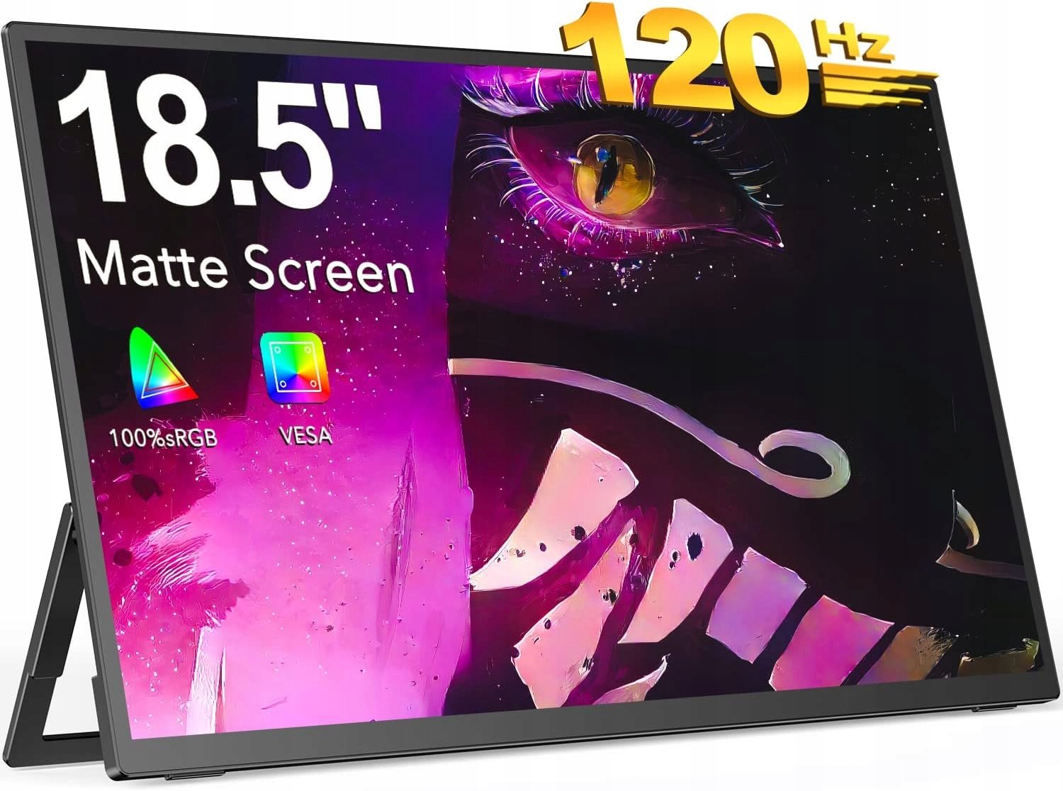 EVICIV Przenośny monitor 18,5 cala, 120 Hz, przenośny wyświetlacz FHD 1080p