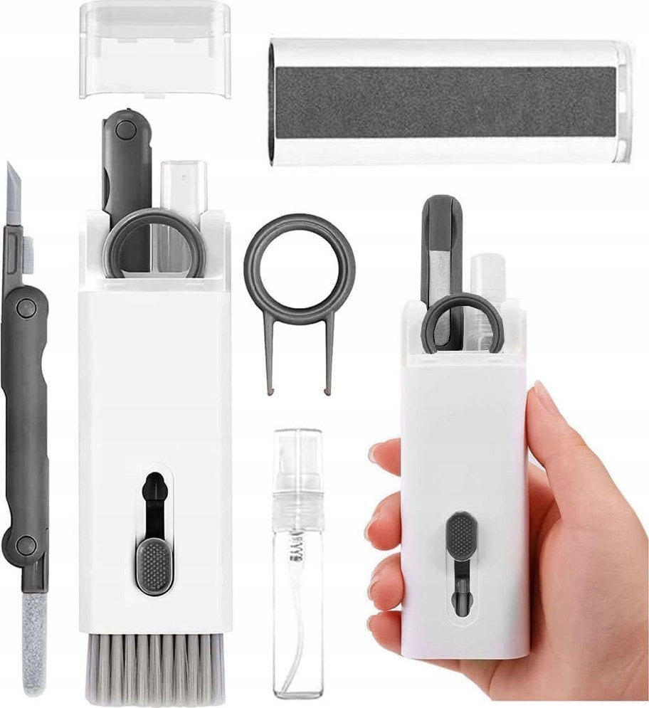 Hurtel 7w1 Uniwersalny zestaw do czyszczenia elektroniki słuchawek telefonów klawiatury szary 7w1 Uniwersalny zestaw do czyszczenia elektroniki słucha