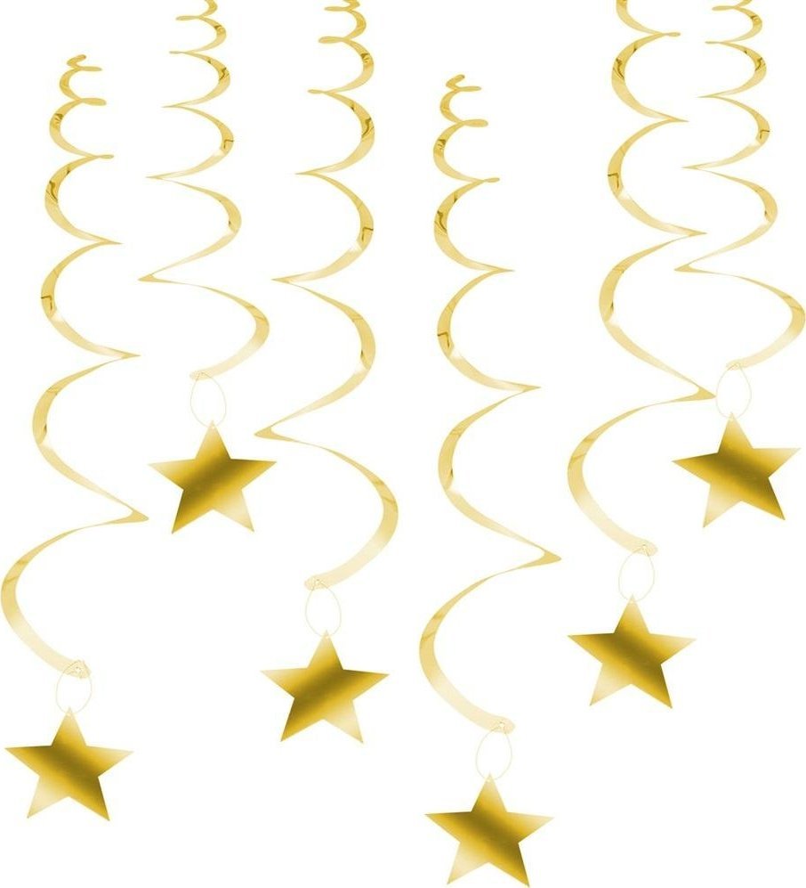 Arpex Wirujące serpentyny - gwiazdy złote 6szt