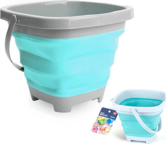 Woopie WOOPIE Wiaderko Składane Kwadratowe Niebieskie