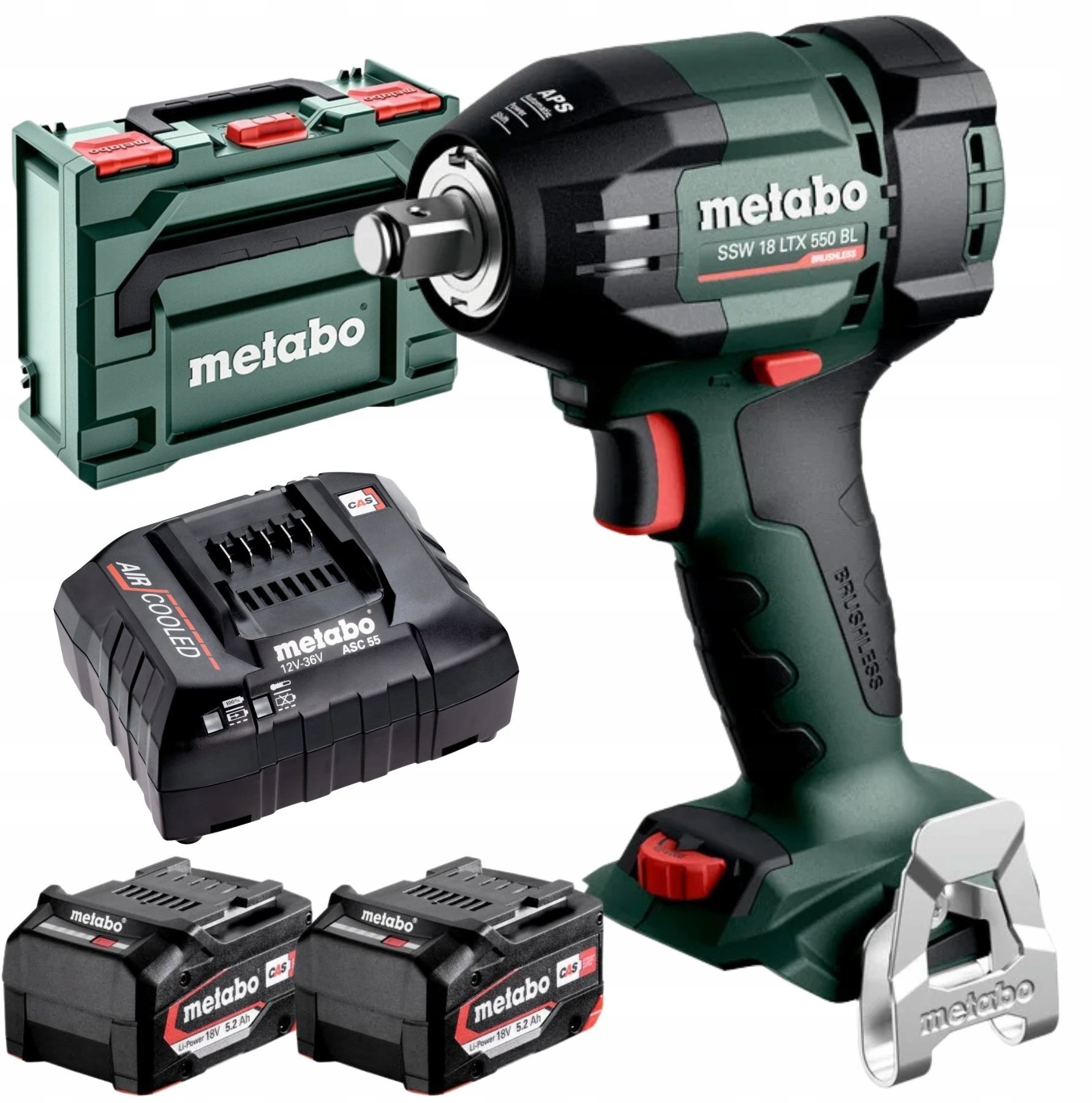 METABO.KLUCZ UDAROWY SSW 18 LTX 550 BL 550Nm 2x5,2Ah METABOX