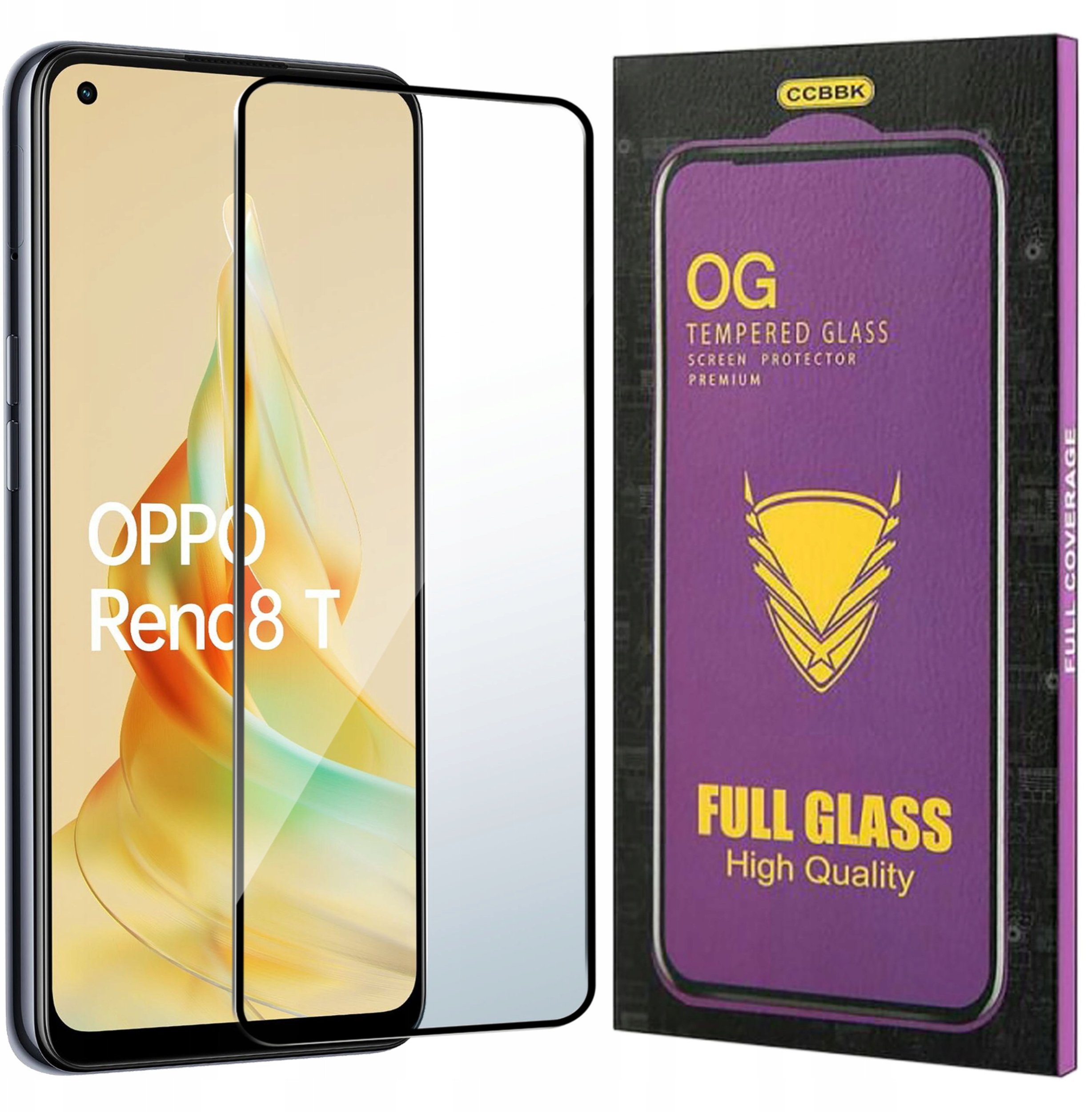 Szkło HARTOWANE 5D do Oppo Reno 8T 4G OG PREMIUM CAŁY EKRAN PEŁNE
