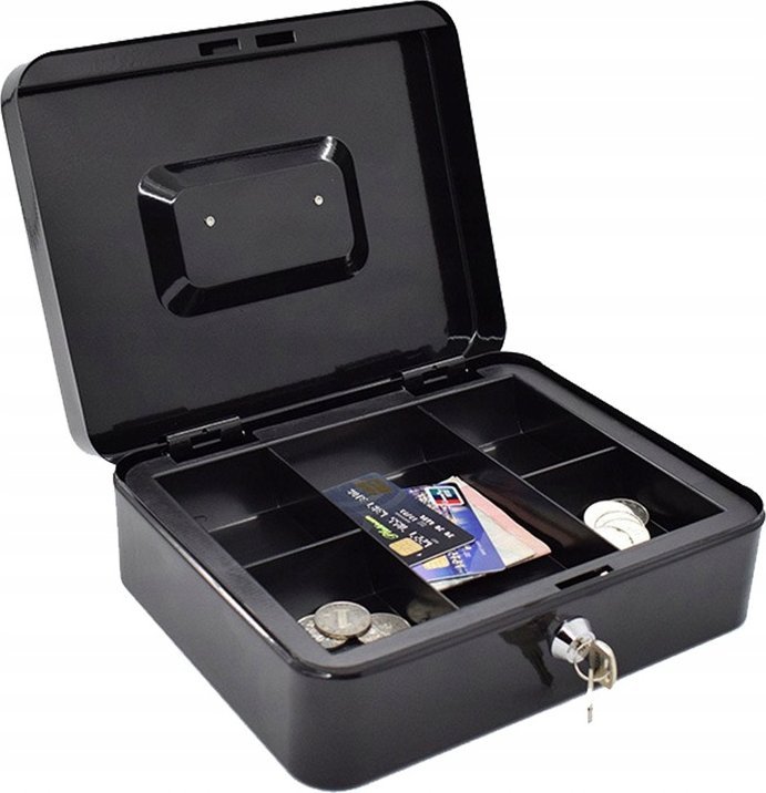 DUŻA METALOWA KASETKA NA PIENIĄDZE KLUCZ SEJF XL B