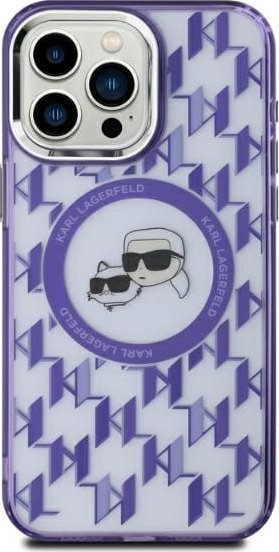 Karl Lagerfeld Karl Lagerfeld KLHMP15SHMCKMHU iPhone 15 6.1" fioletowy/purple IML Monogram Karl&Choupette Head MagSafe